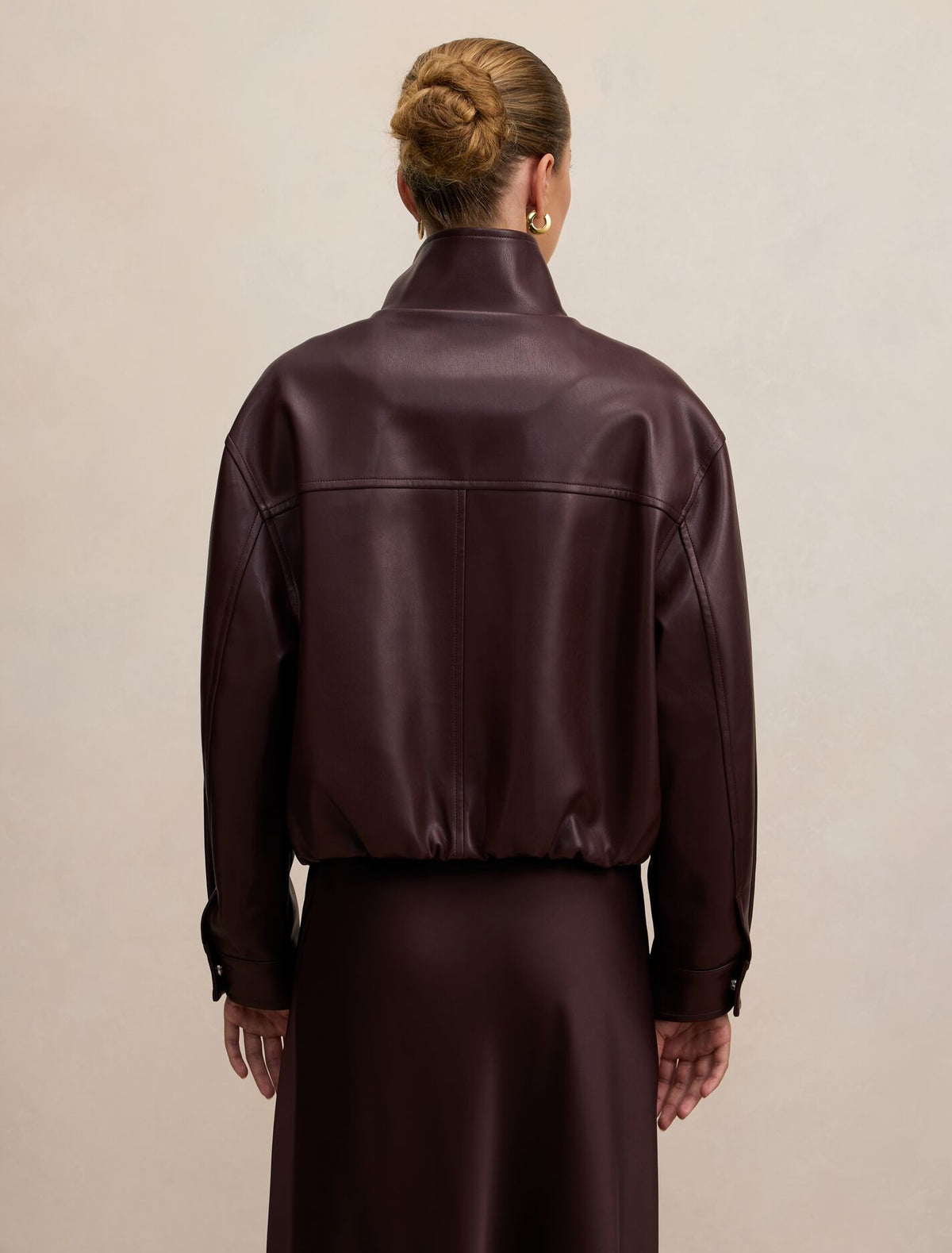 Julia Faux Leather Funnel Neck Jacket
