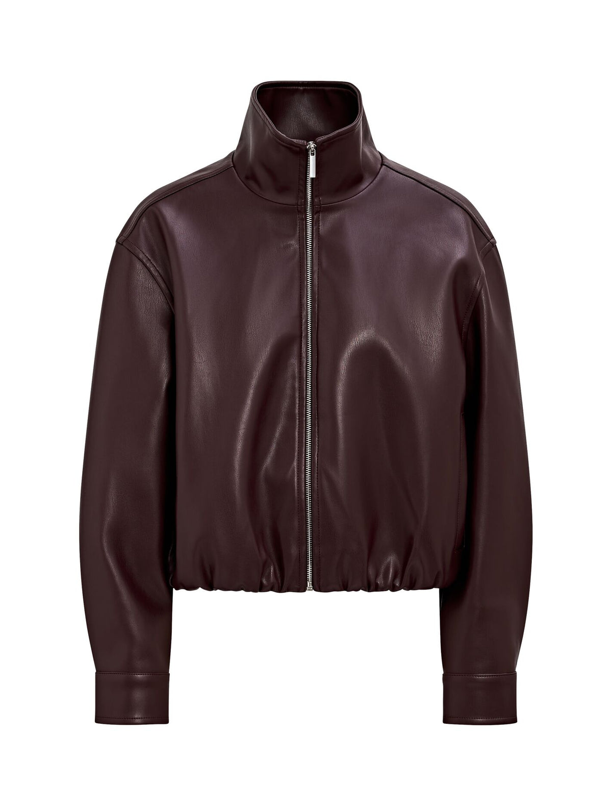 Julia Faux Leather Funnel Neck Jacket