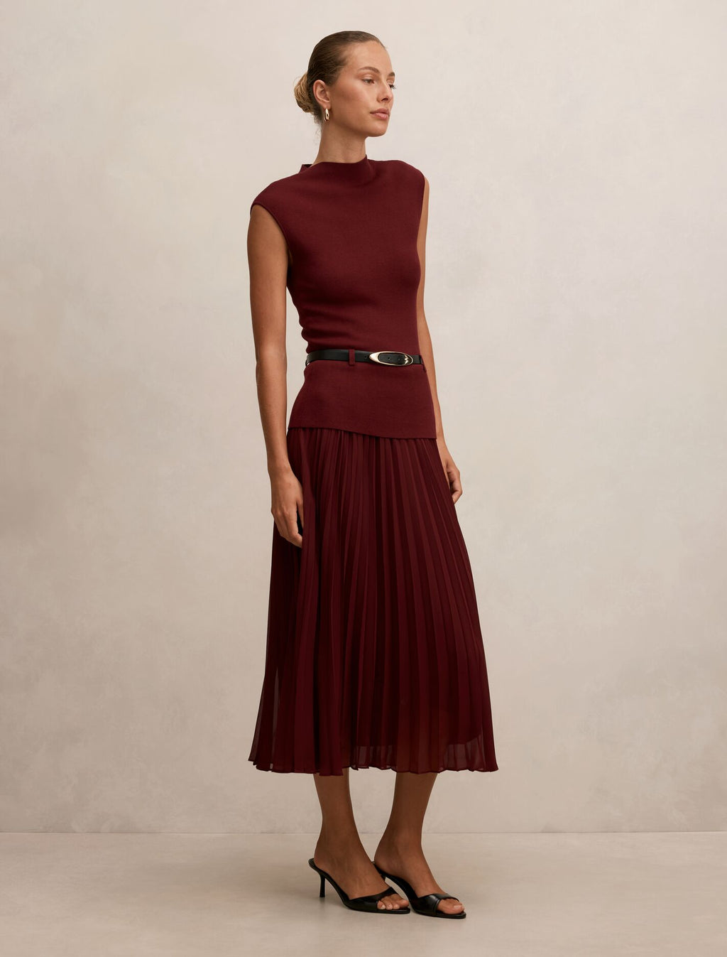 Lorelei Woven Mixed Midi Dress