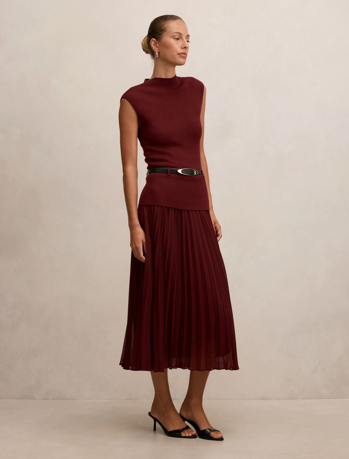 Lorelei Woven Mixed Midi Dress