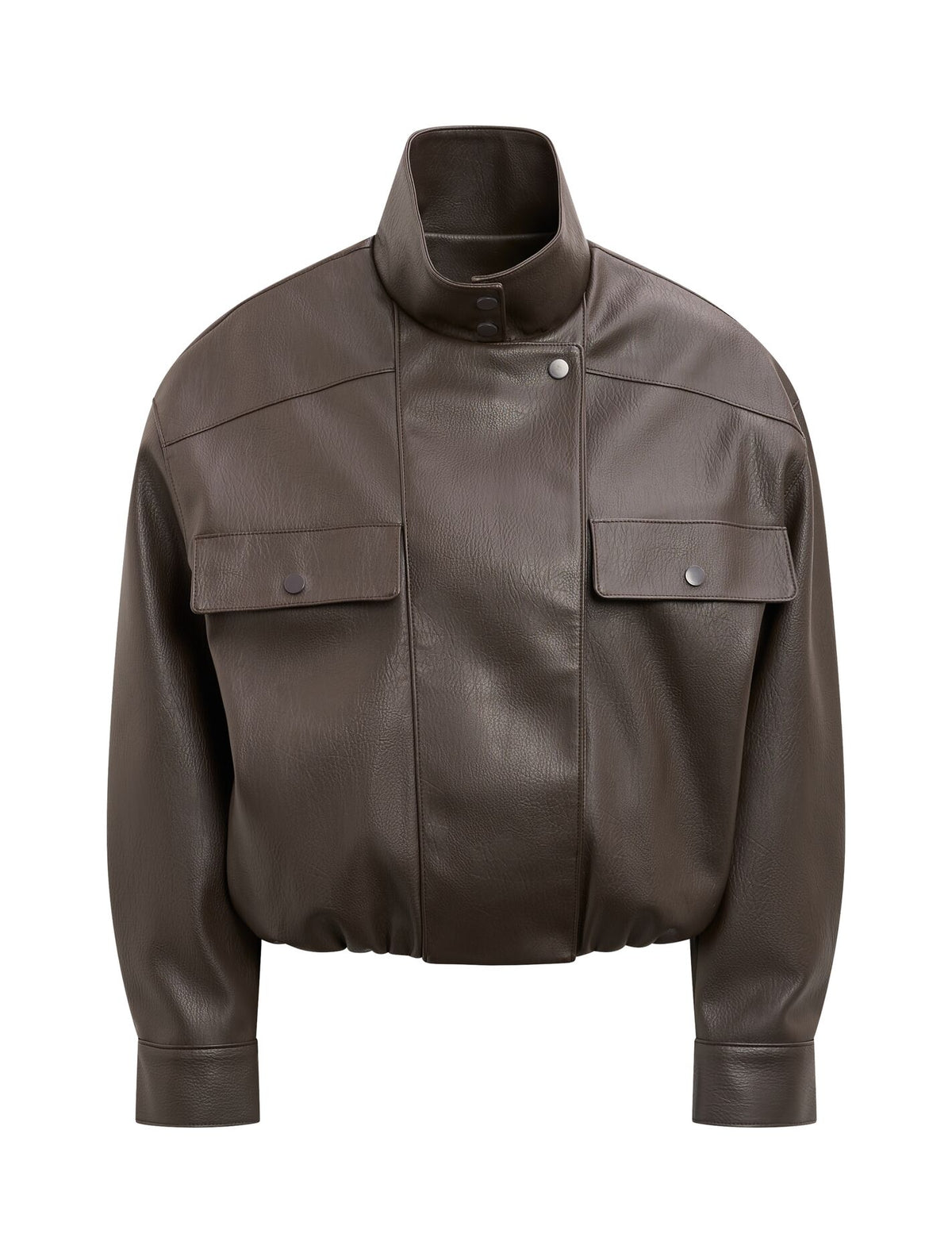 Angela Oversized Faux Leather Bomber