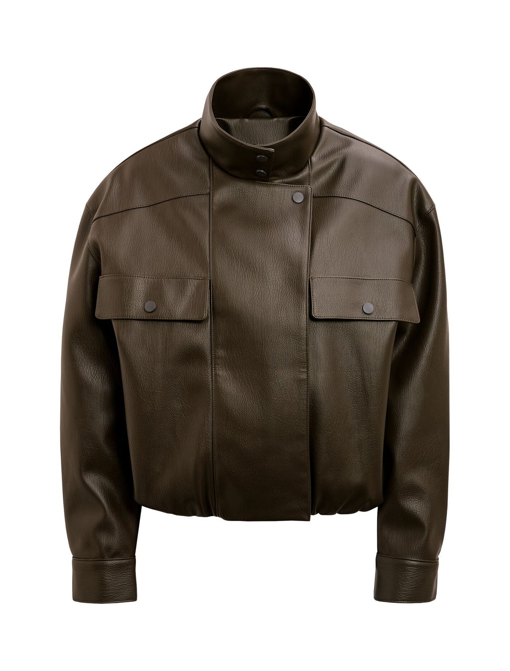 Angela Oversized Faux Leather Bomber