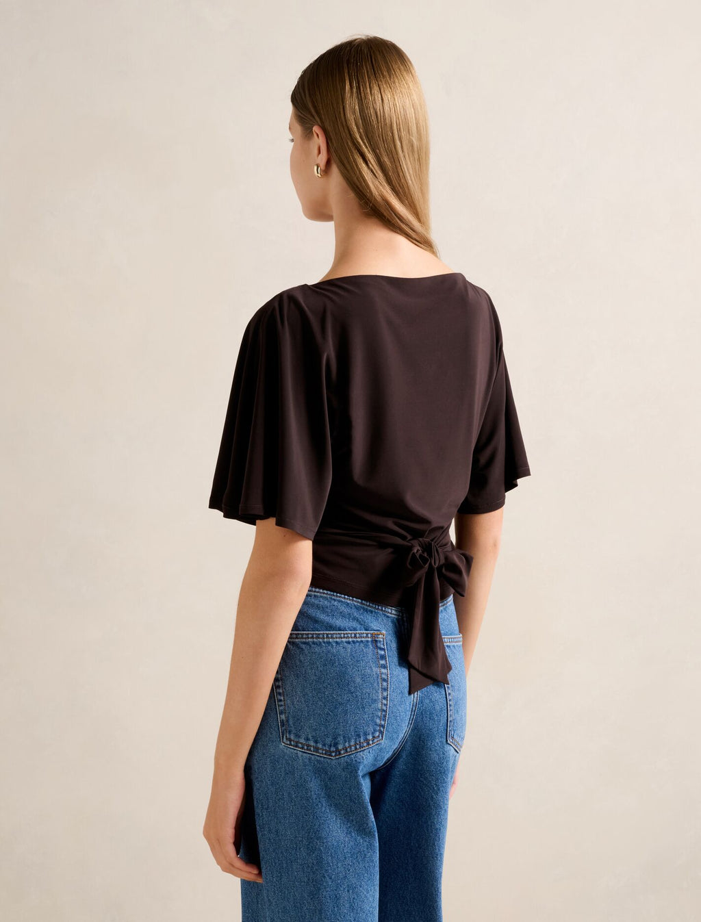 Paige Flutter Sleeve Tie Back Blouse