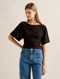 Paige Flutter Sleeve Tie Back Blouse