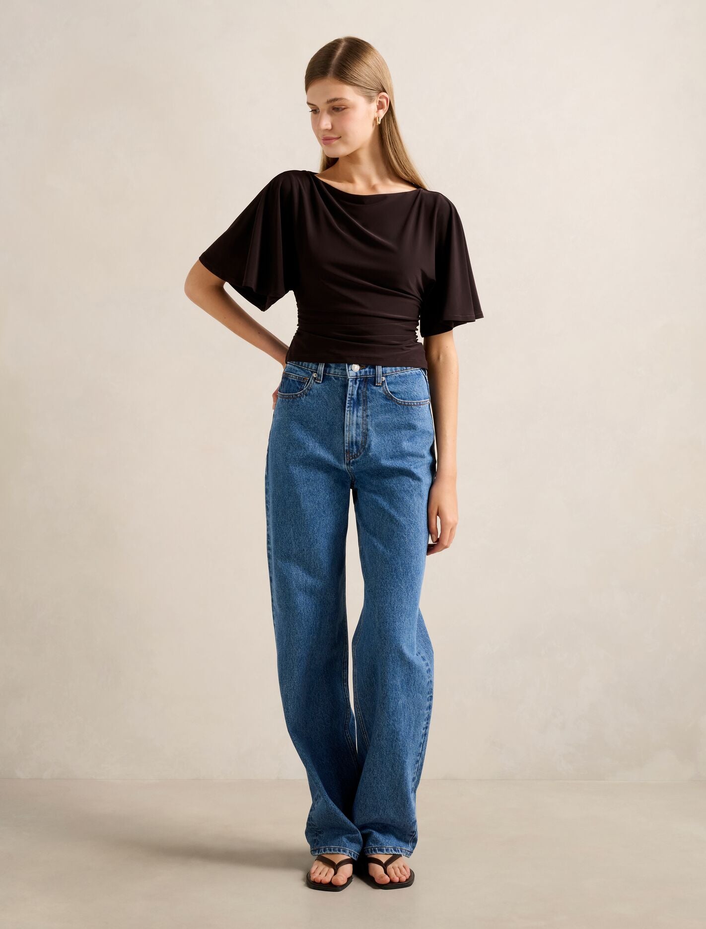 Paige Flutter Sleeve Tie Back Blouse