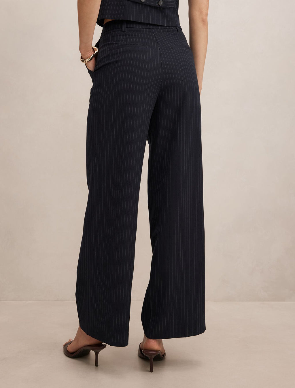Paloma Pinstripe Wide Leg Pant