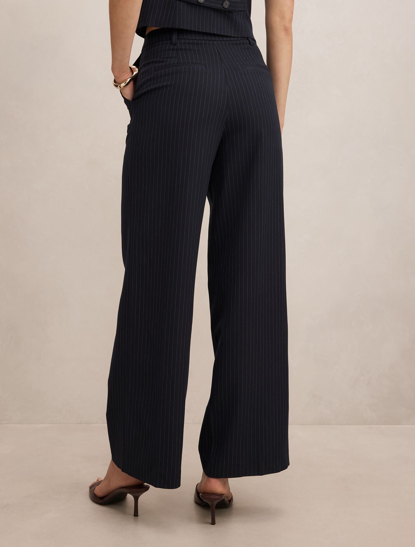 Paloma Pinstripe Wide Leg Pant