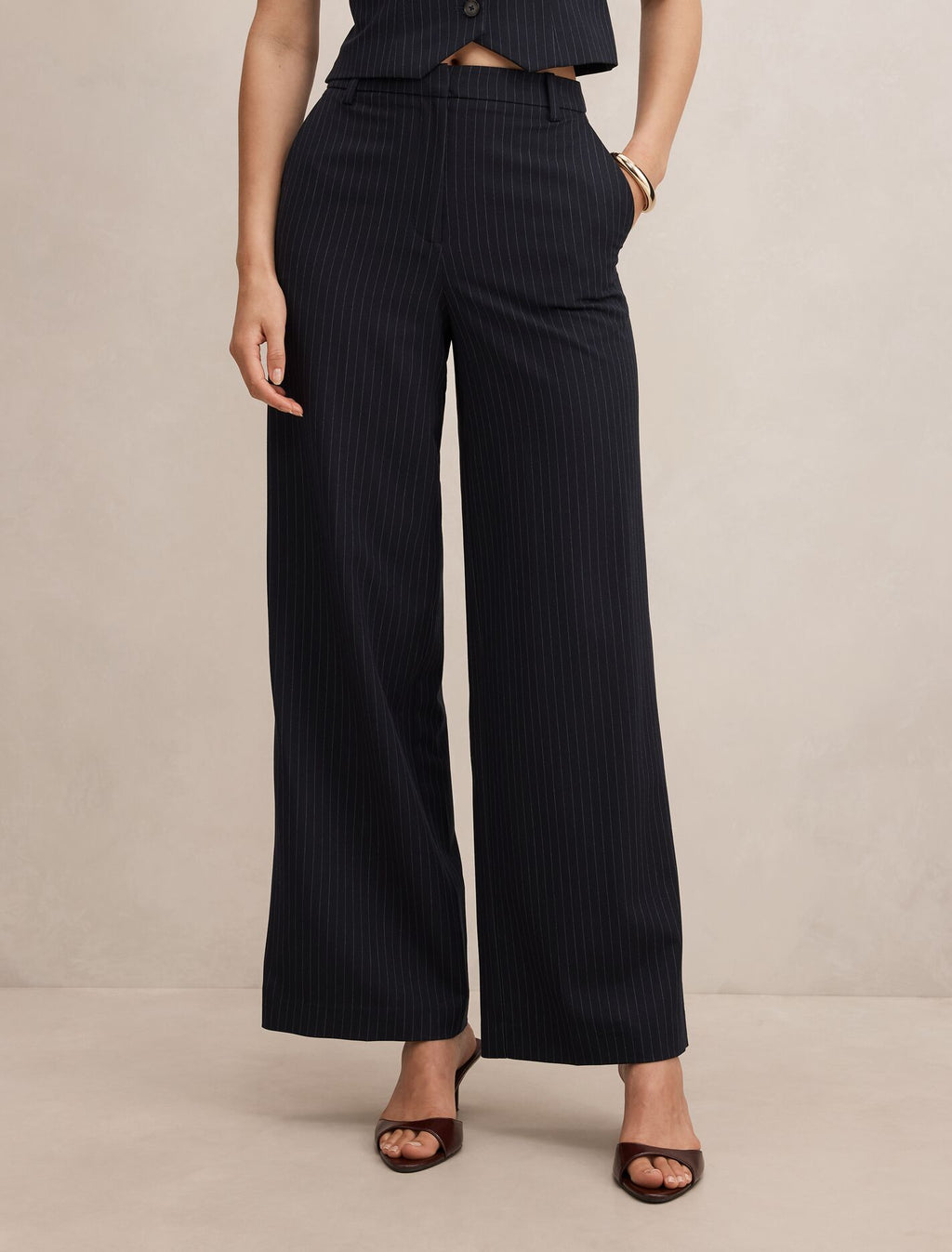 Paloma Pinstripe Wide Leg Pant