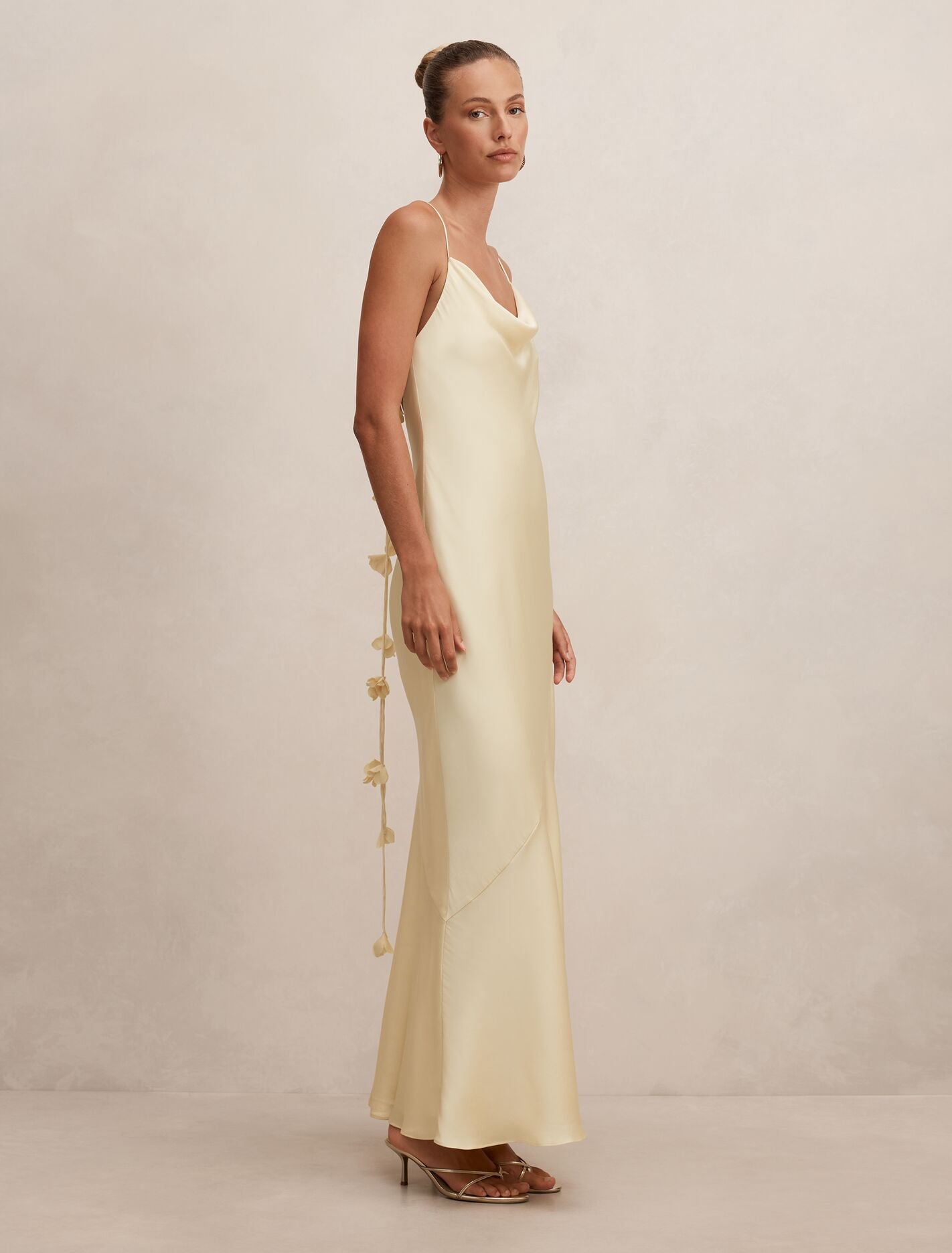 Amery 3D Floral Satin Maxi