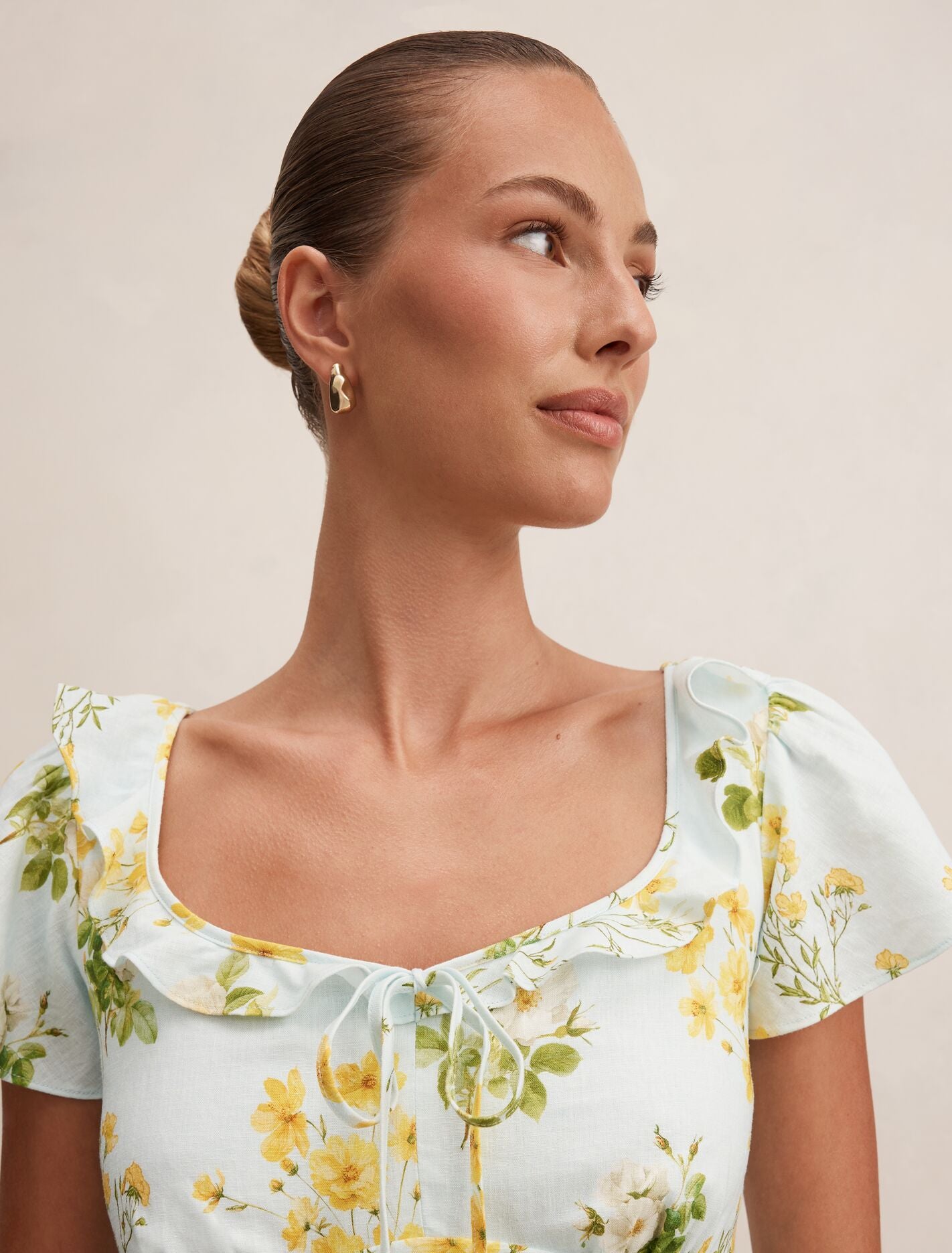 Riley Ruffle Neck Mini Dress