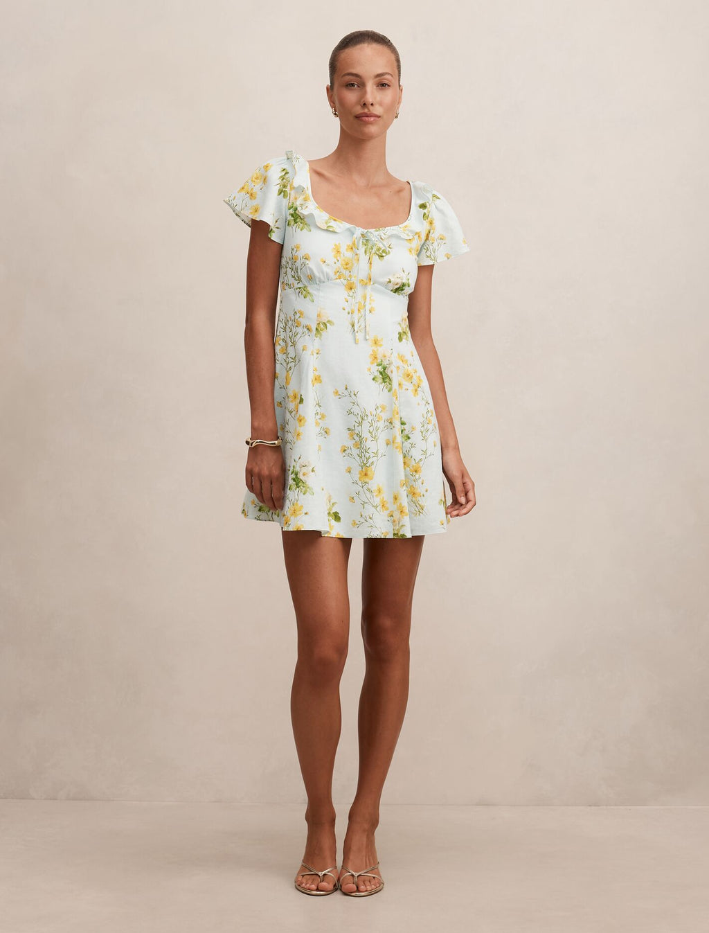 Riley Ruffle Neck Mini Dress