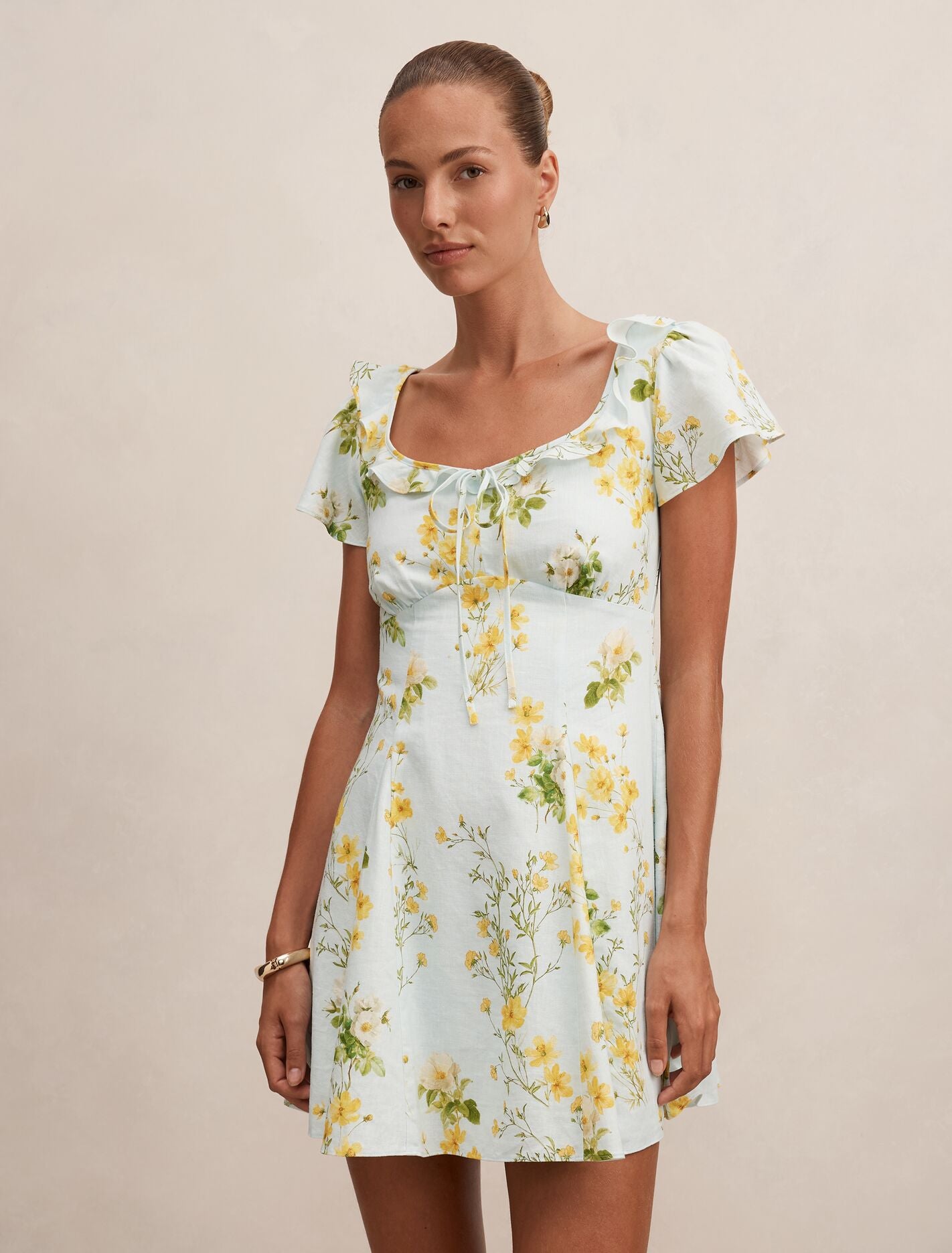 Riley Ruffle Neck Mini Dress