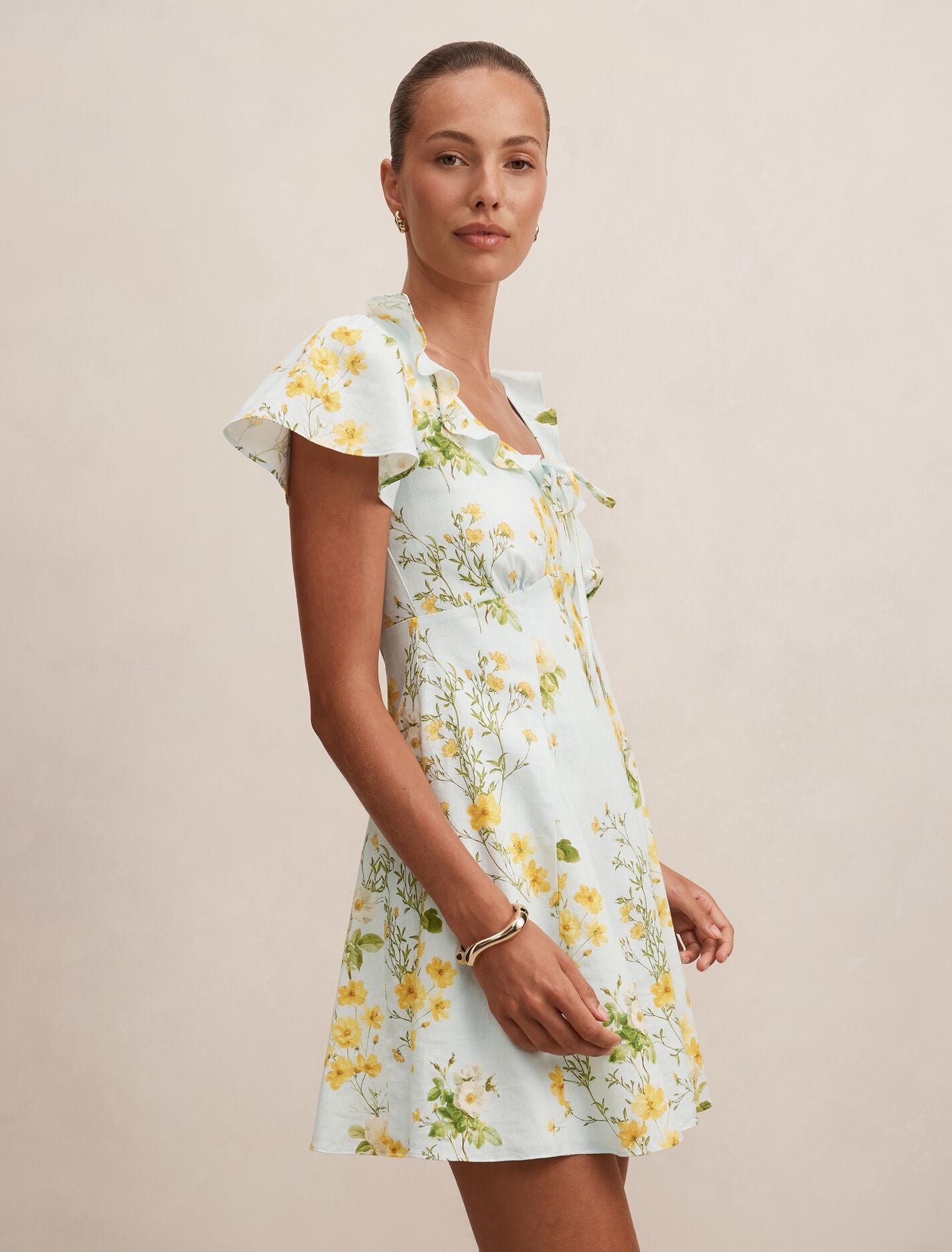 Riley Ruffle Neck Mini Dress