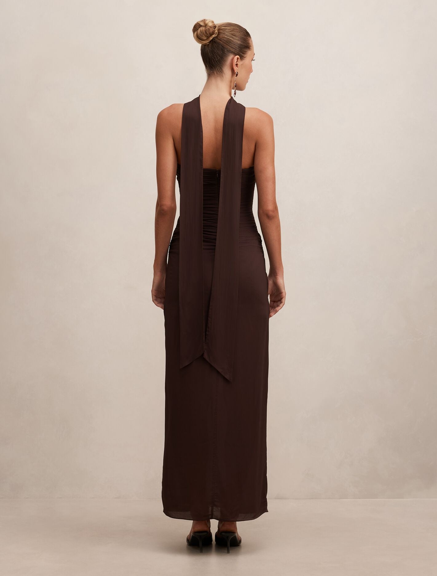Arli Strapless Ruched Maxi