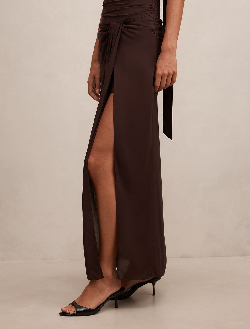 Arli Strapless Ruched Maxi