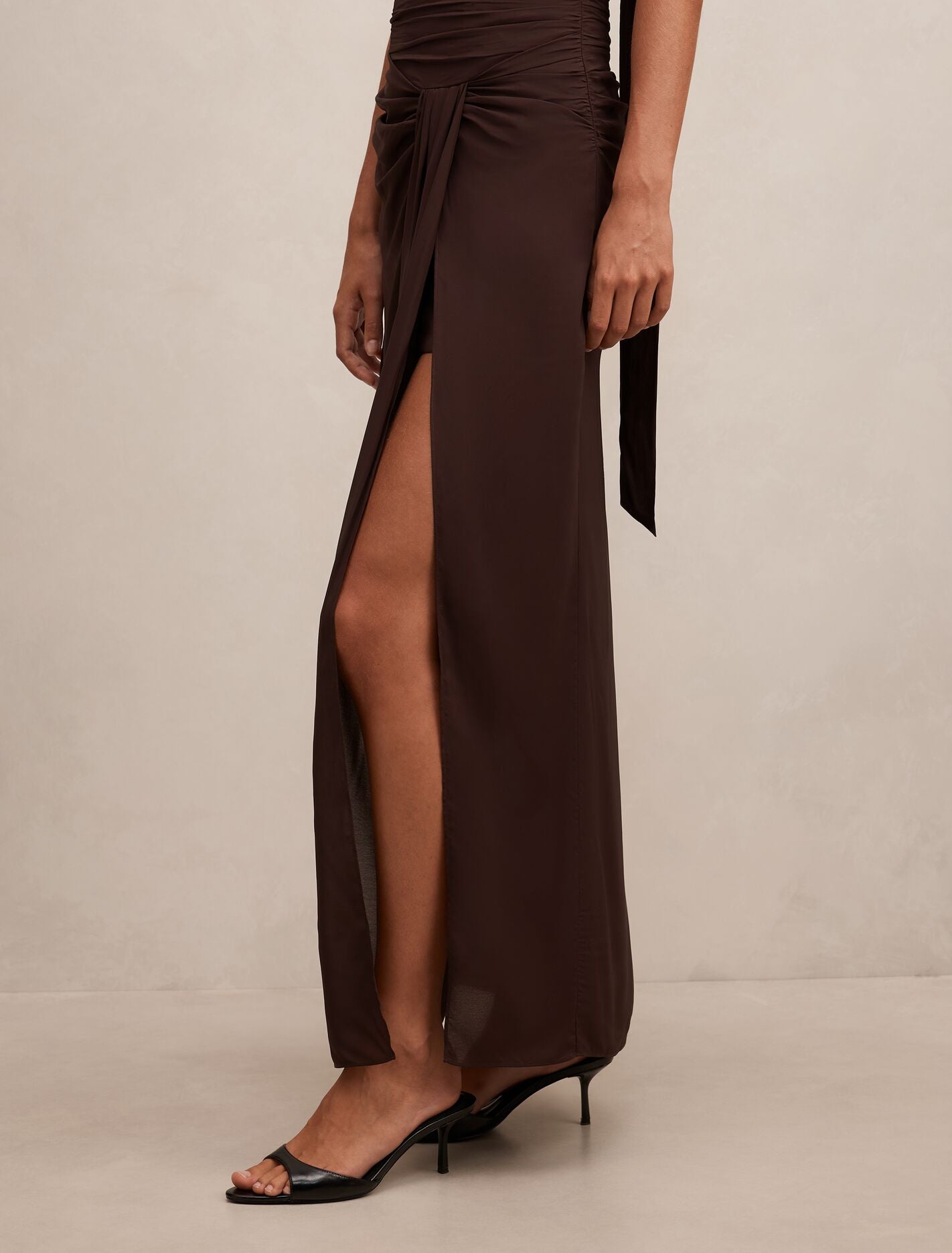 Arli Strapless Ruched Maxi