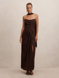 Arli Strapless Ruched Maxi