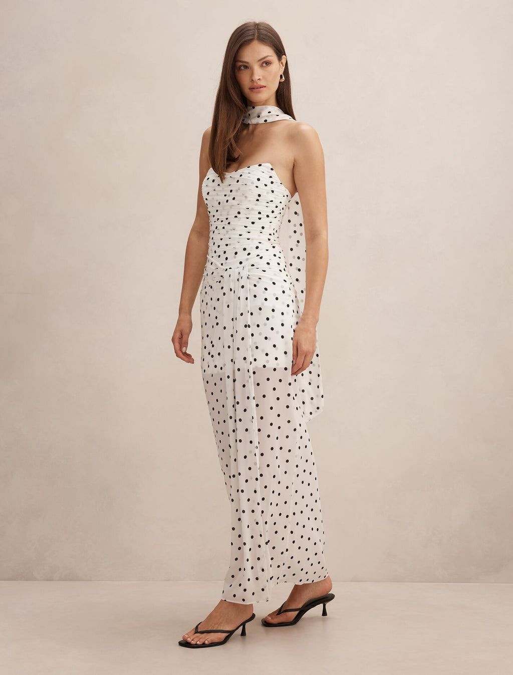 Arli Strapless Ruched Maxi Dress