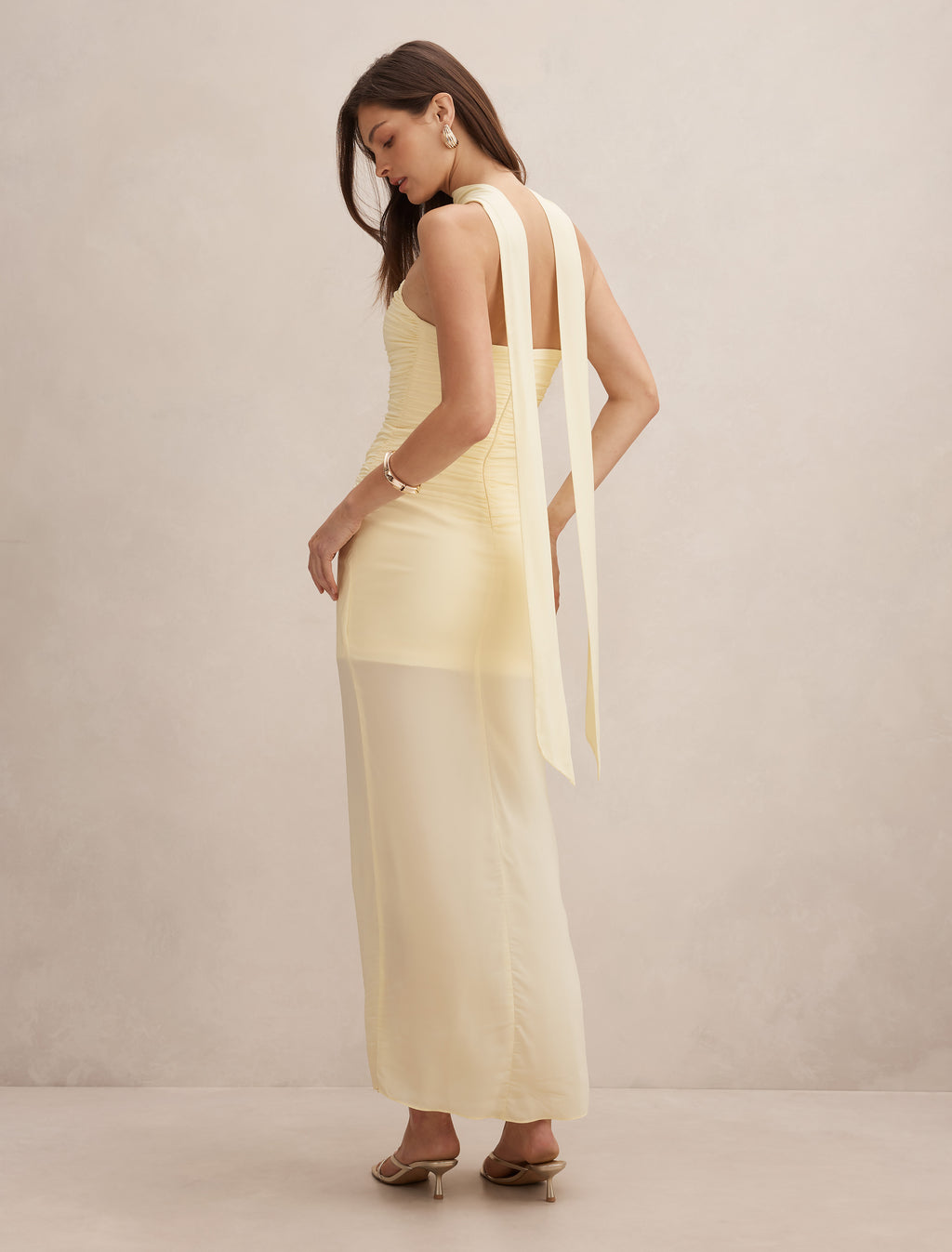 Arli Strapless Ruched Maxi