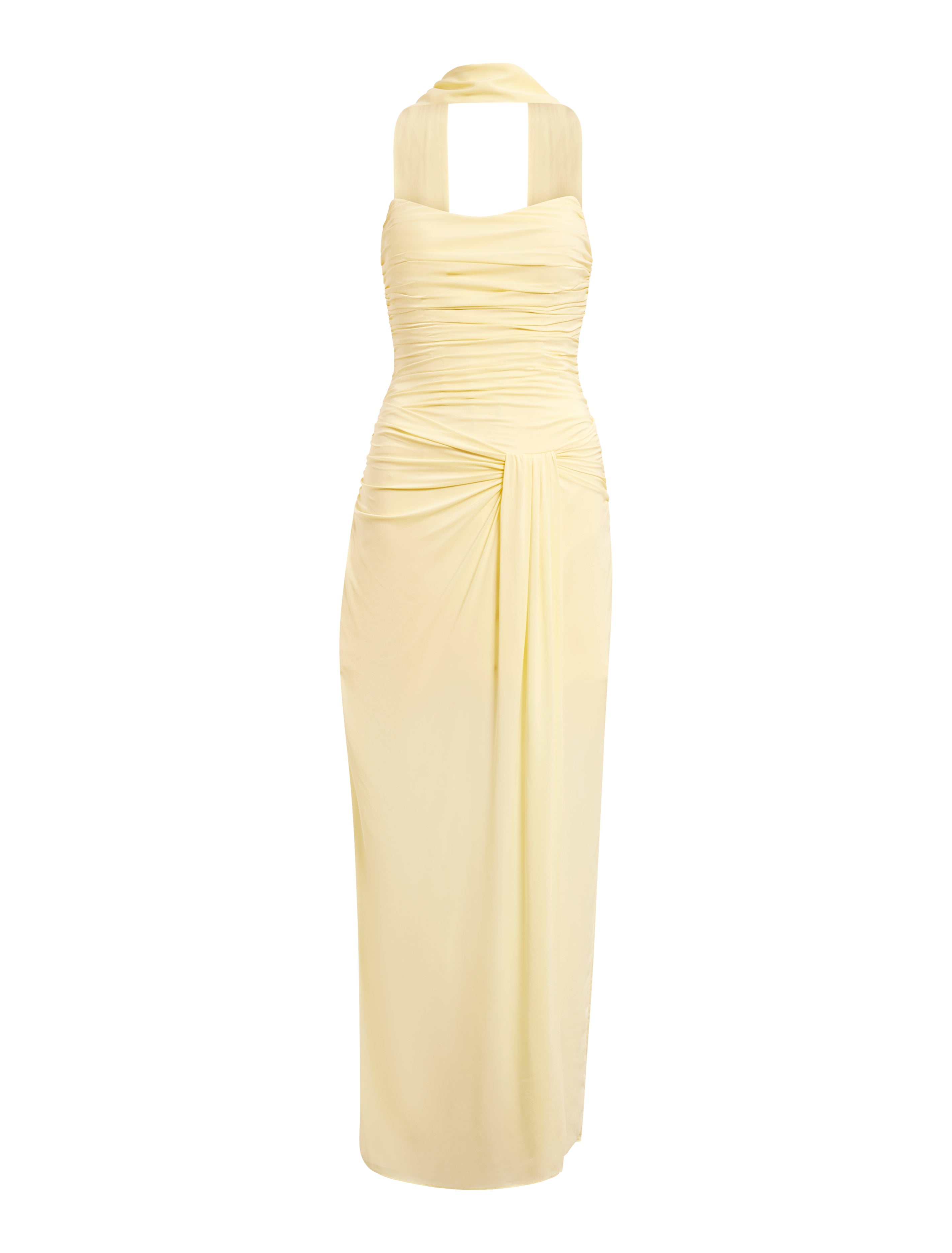 Arli Strapless Ruched Maxi
