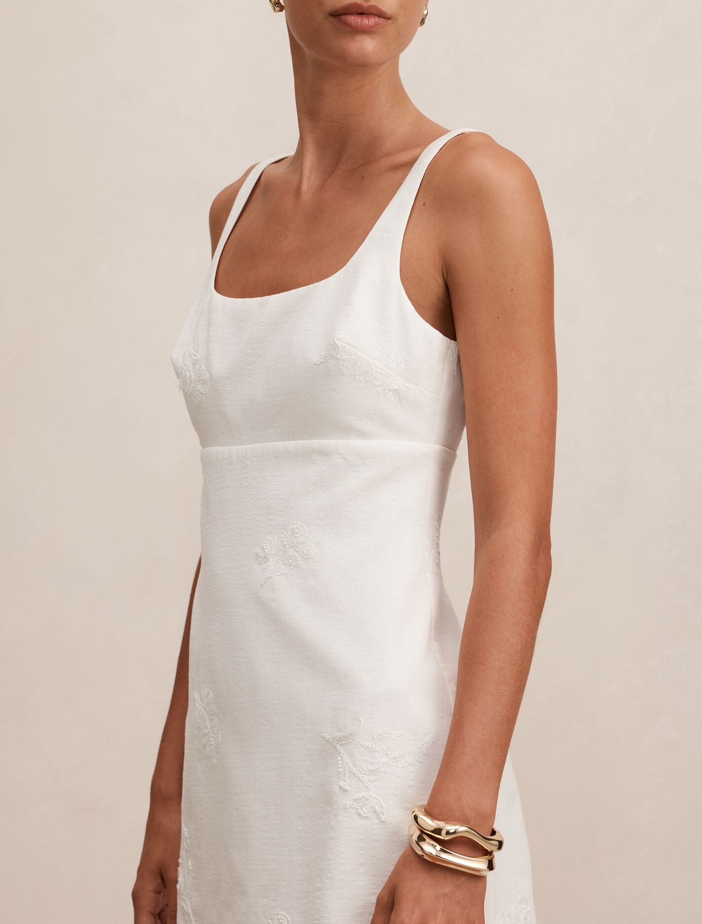 white embellished mini dress White Mini Dress - Evangeline Embellished - Size 0 to 12