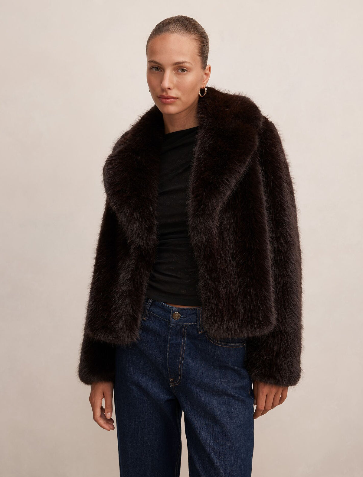 Paige Long Hair Fur Short Jacket