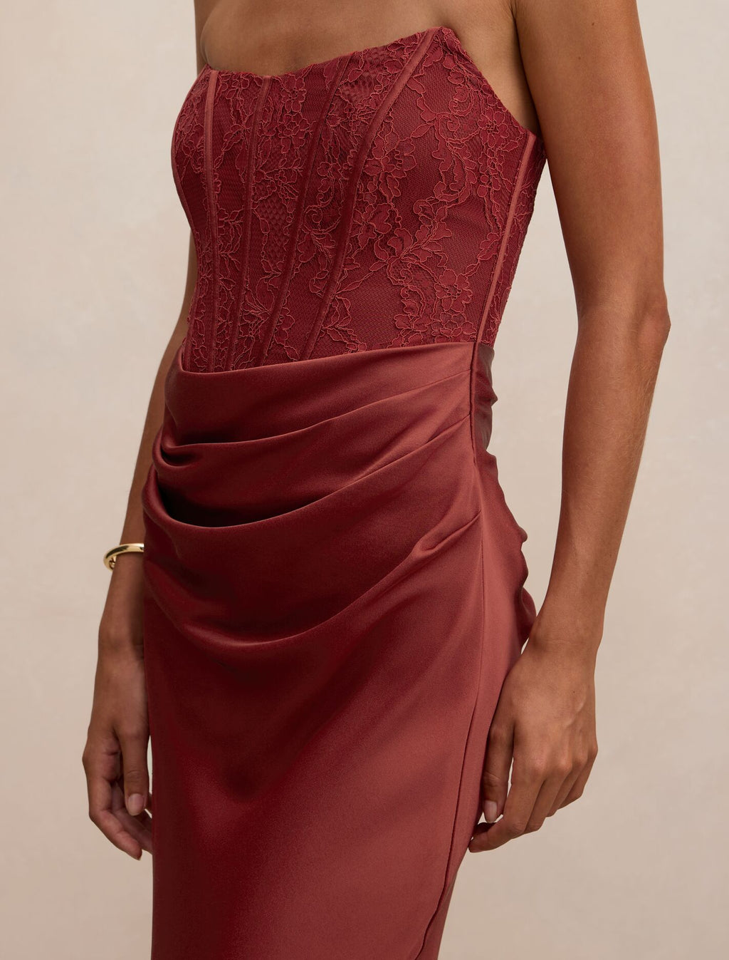 Ivy Lace Corset Drape Maxi