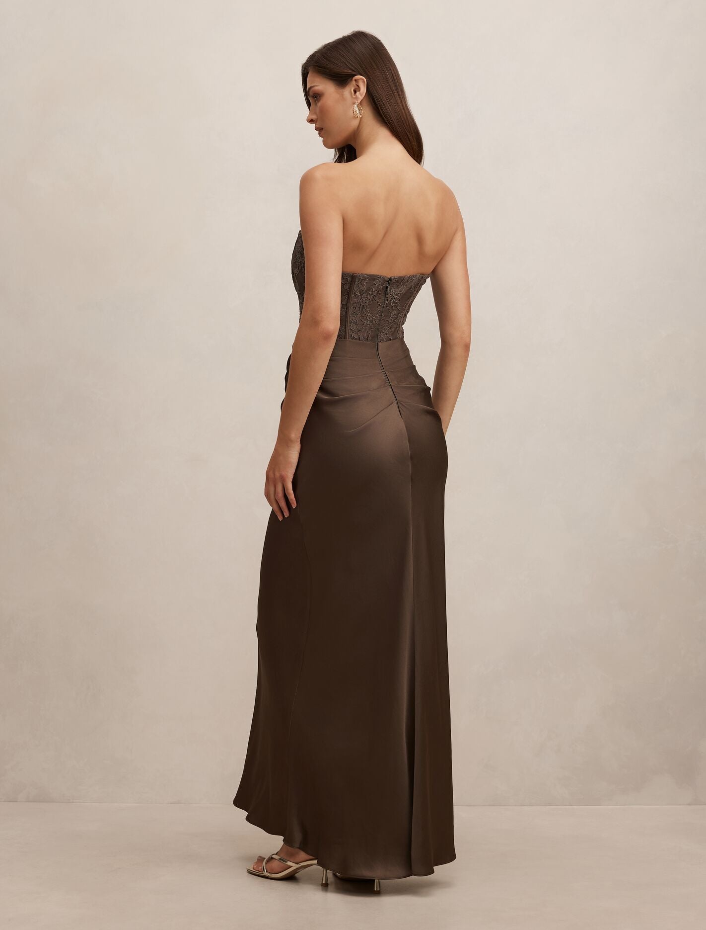 Ivy Lace Corset Drape Maxi Dress