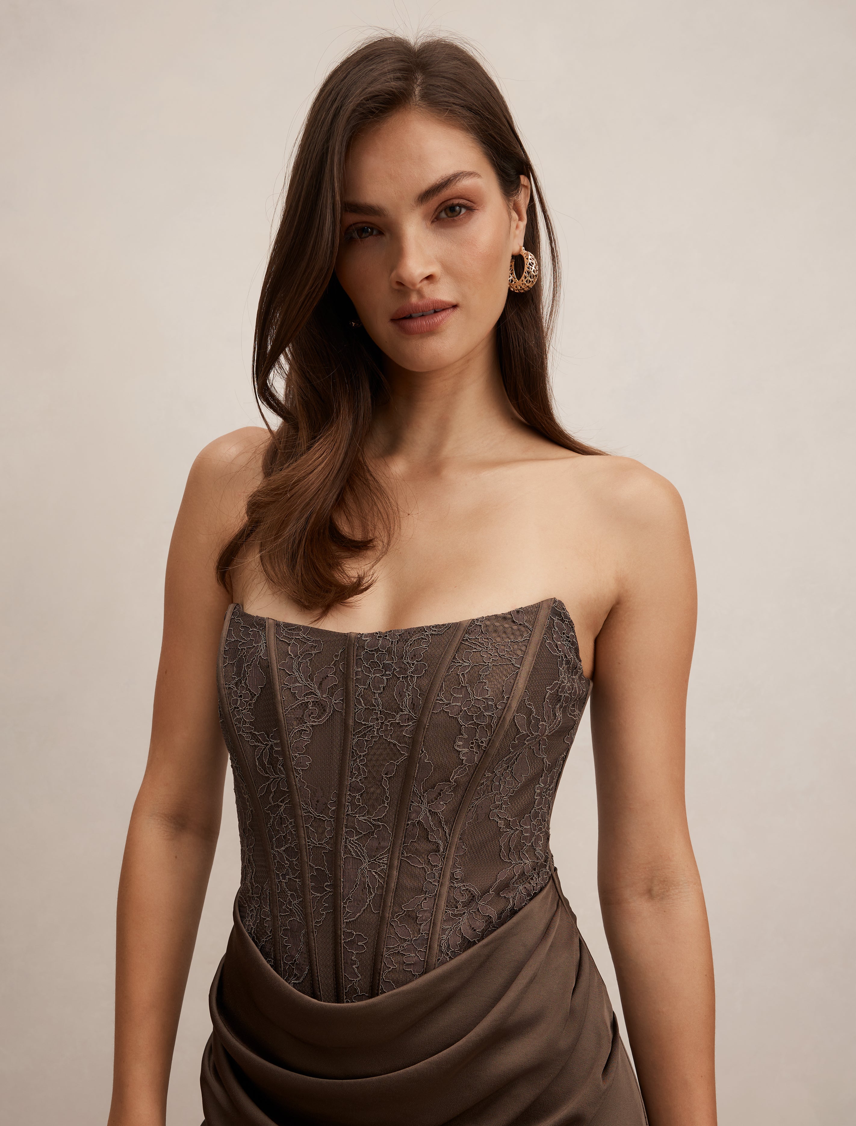 Green Maxi Dress - Ivy Lace Corset Drape - Size 0 to 12
