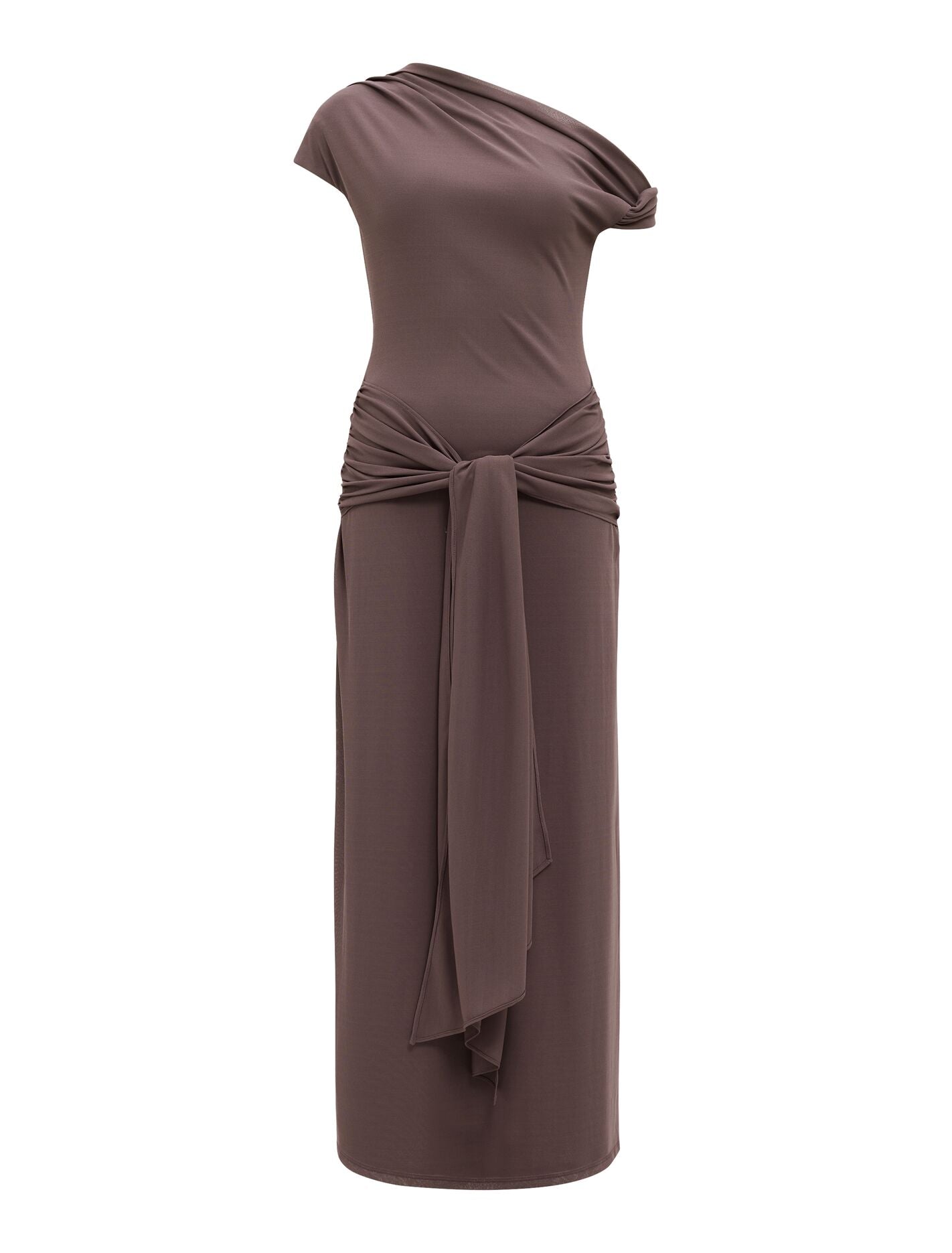 Piper Draped Tie Mesh Midi dress