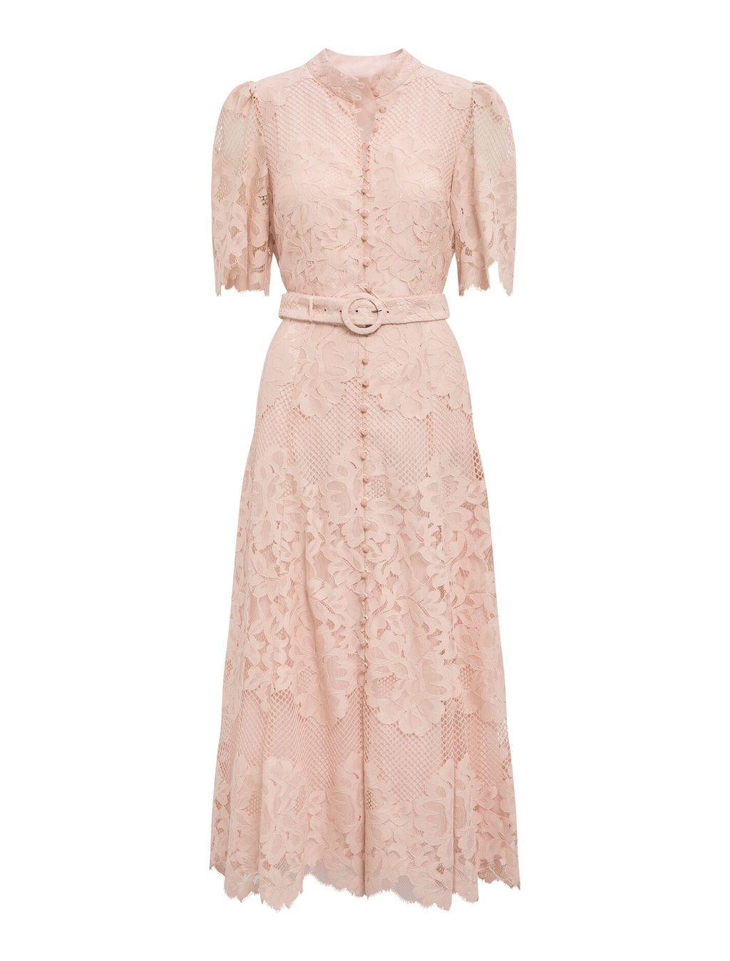Liberty Flutter Sleeve Lace Midi Dress