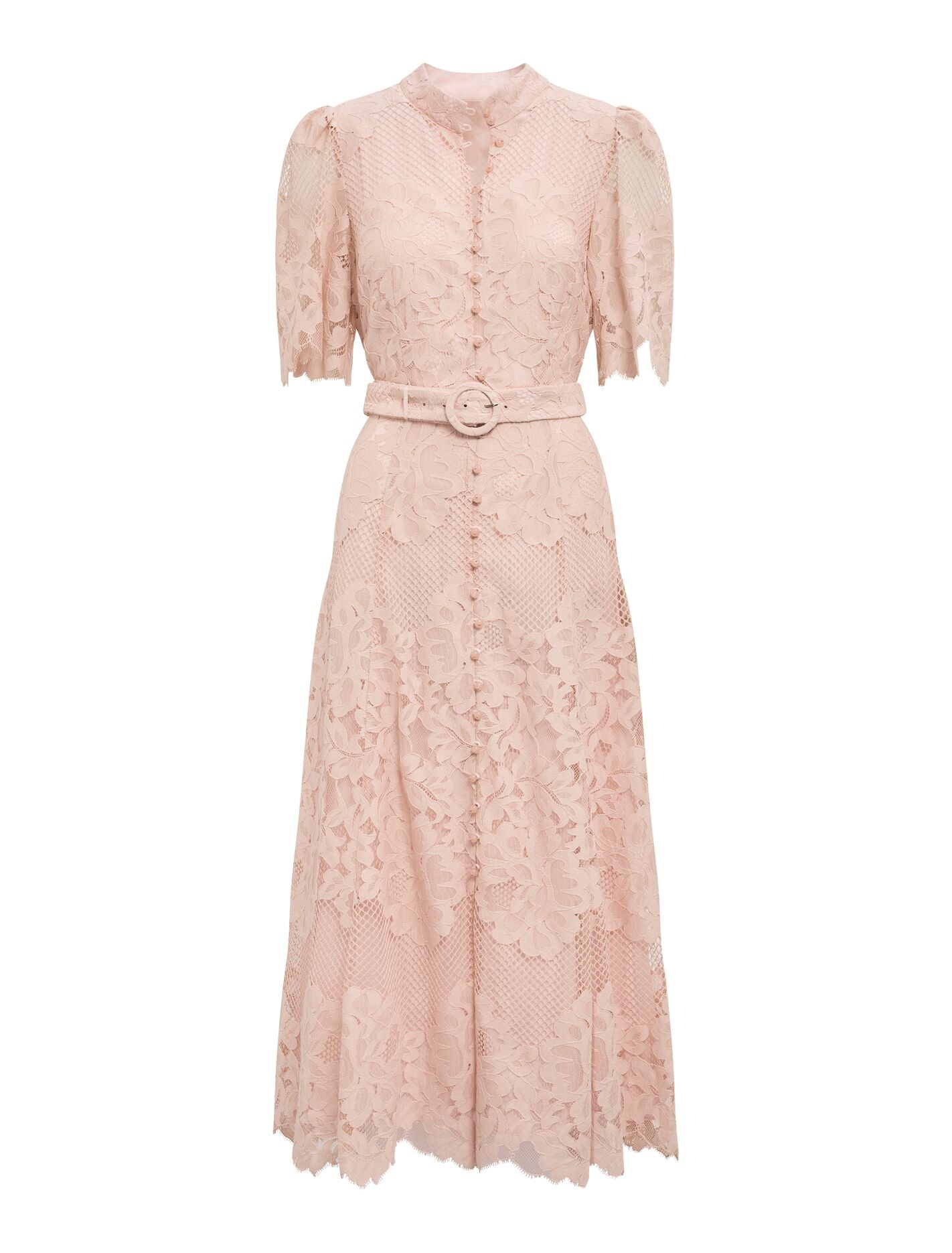 Pink Midi Dress - Liberty Flutter Sleeve Lace - Size 0 to 12