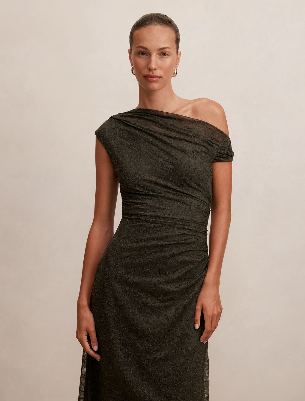 Paris Lace Asym Midi Dress