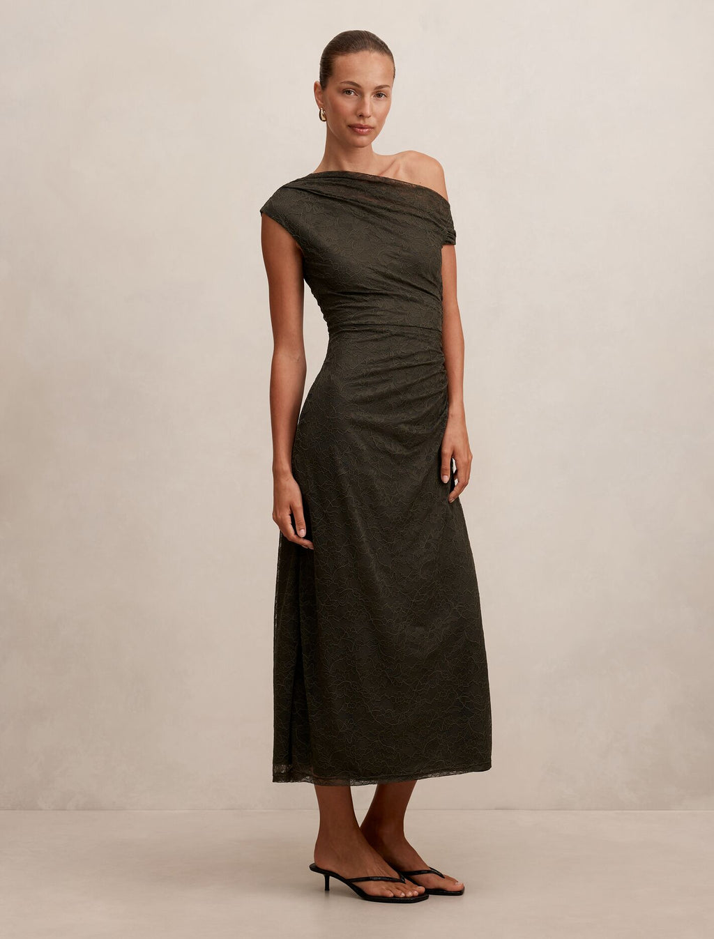 Paris Lace Asym Midi Dress