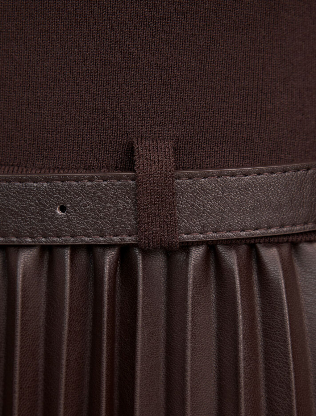 Gianna Faux Leather Pleated Midi Dress