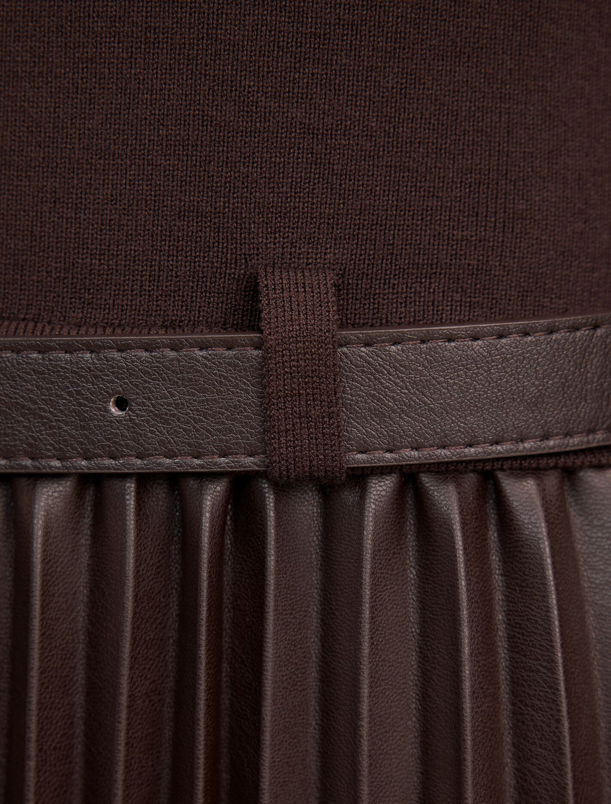 Gianna Faux Leather Pleated Midi Dress