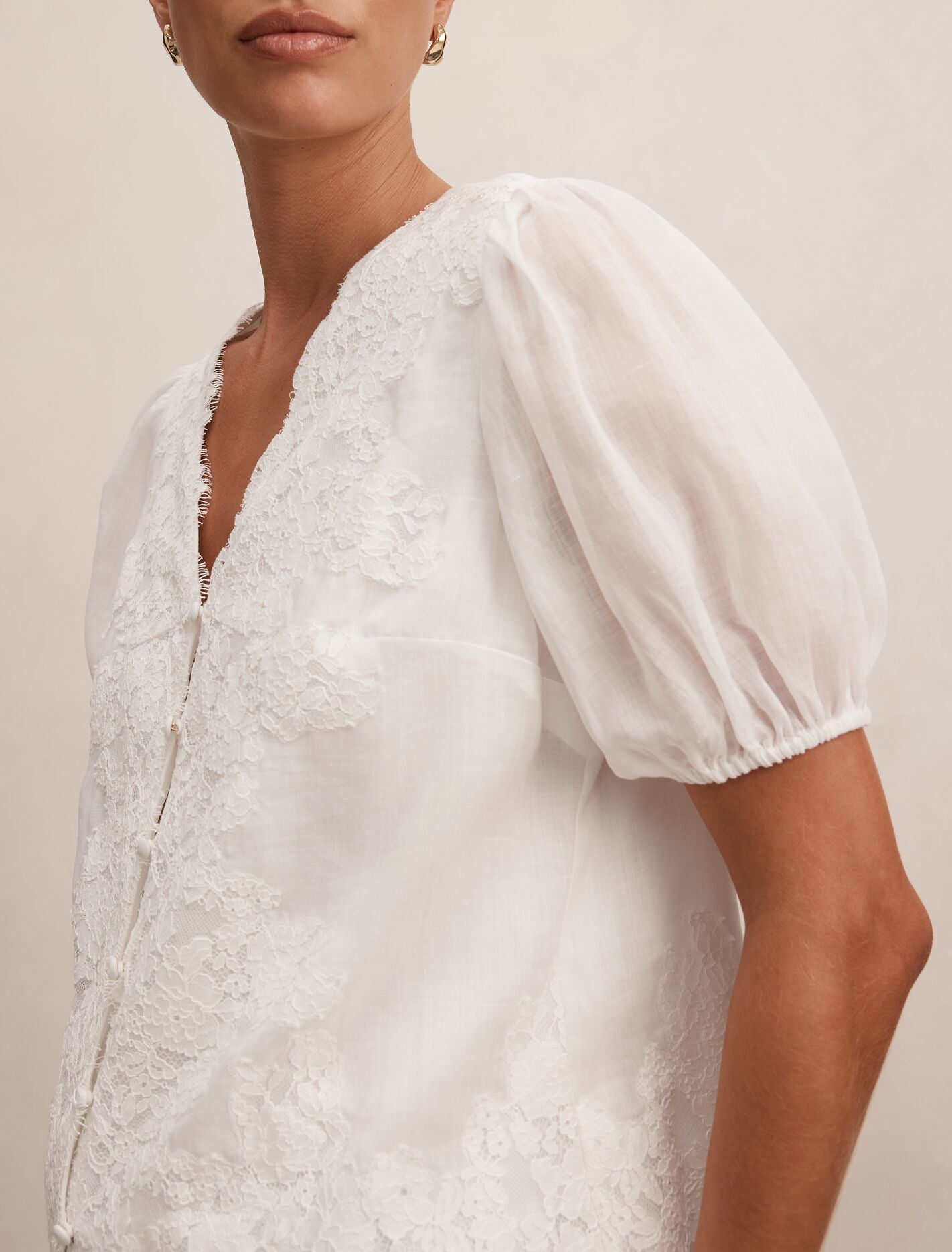 Sable Lace Scallop Blouse