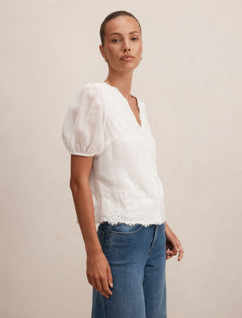 Sable Lace Scallop Blouse