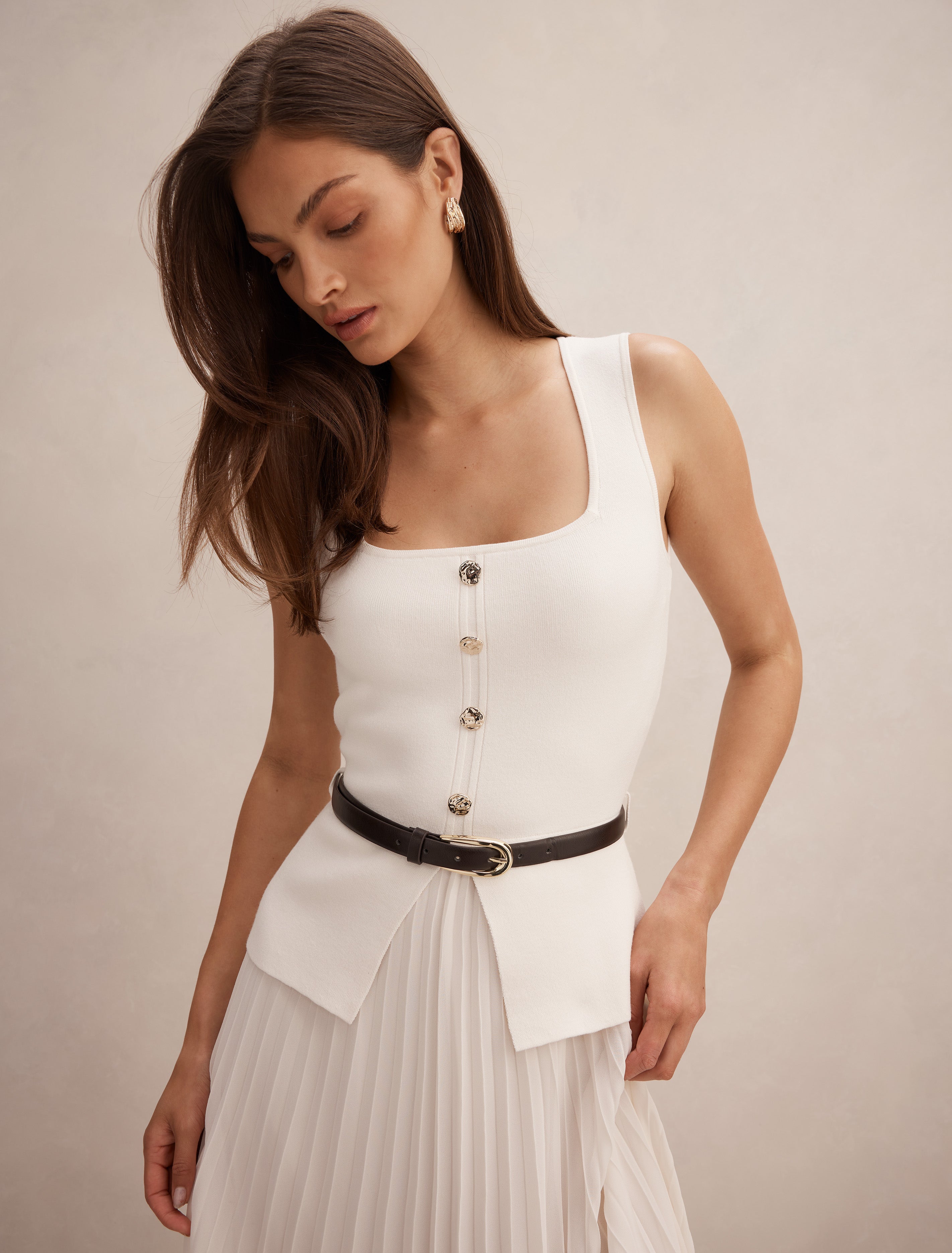 Delphine Sleeveless Square Neck Dress