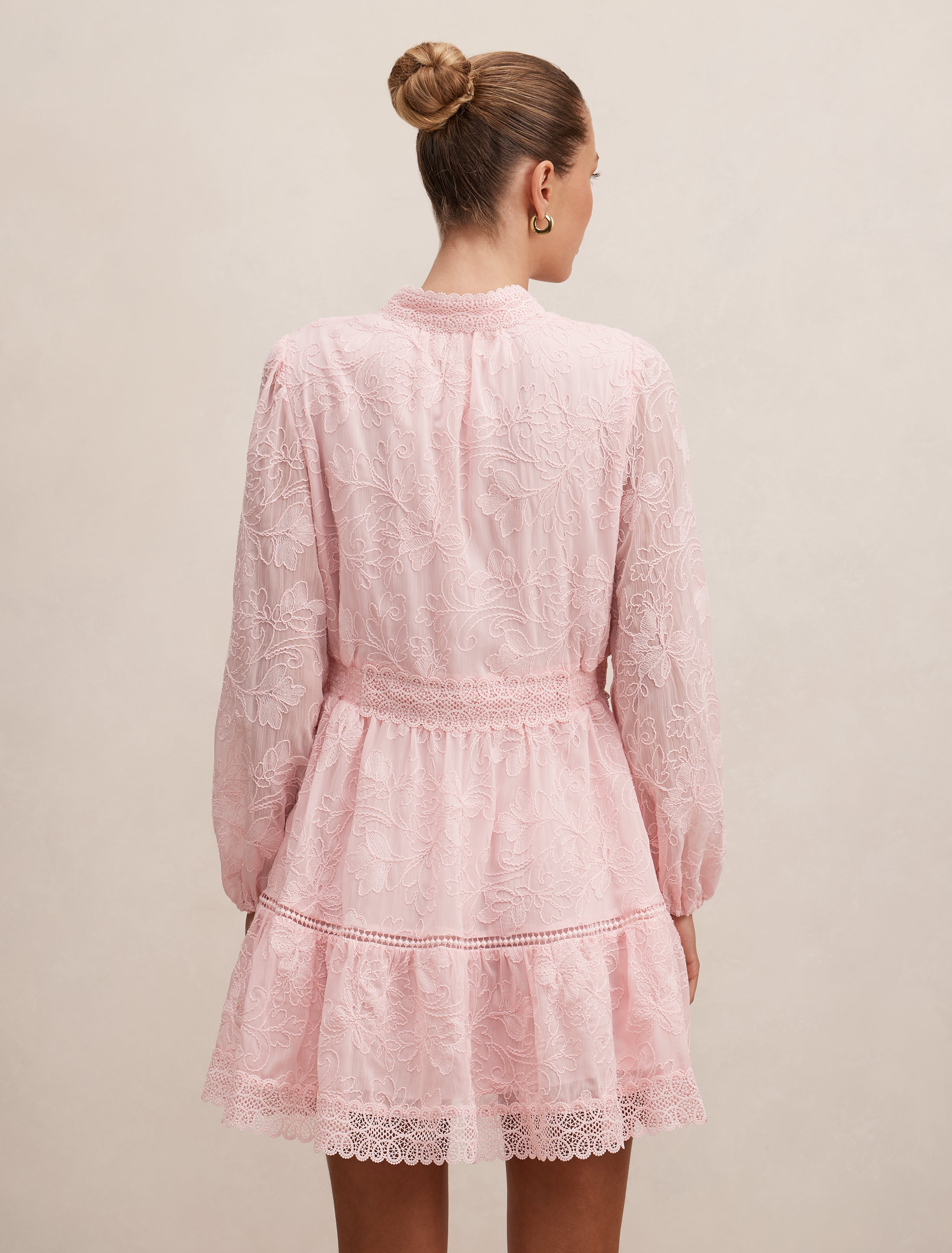 Thalia Embroidered Skater Mini Dress