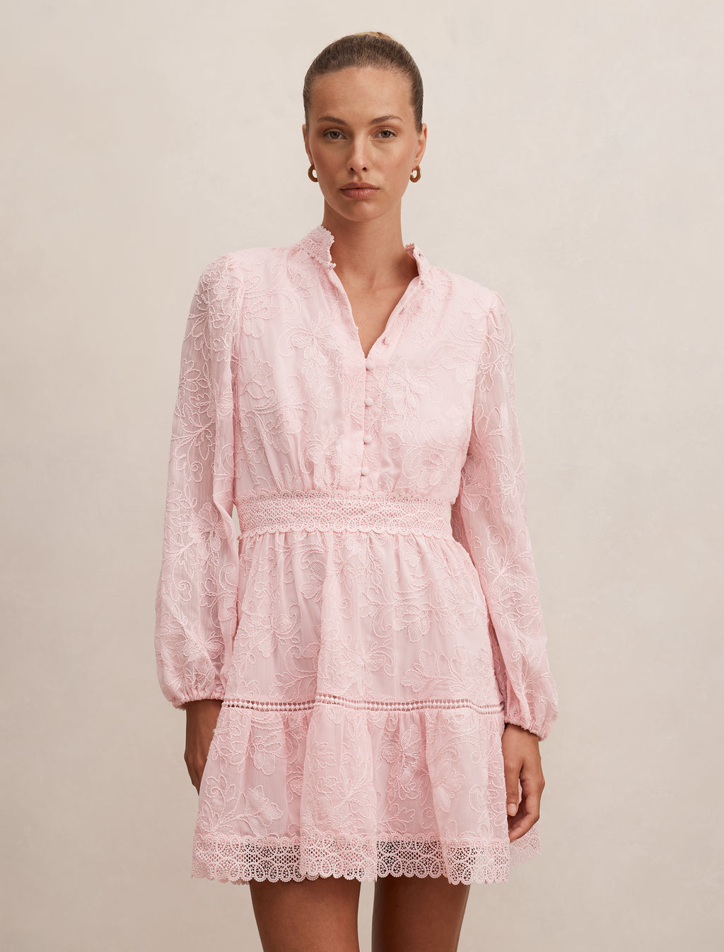 Thalia Embroidered Skater Mini Dress