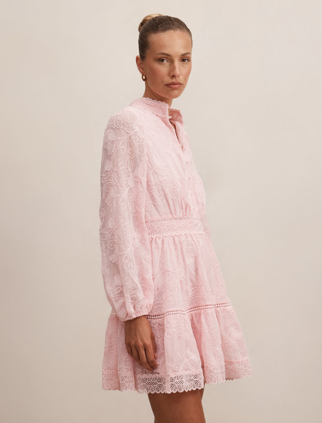 Thalia Embroidered Skater Mini Dress