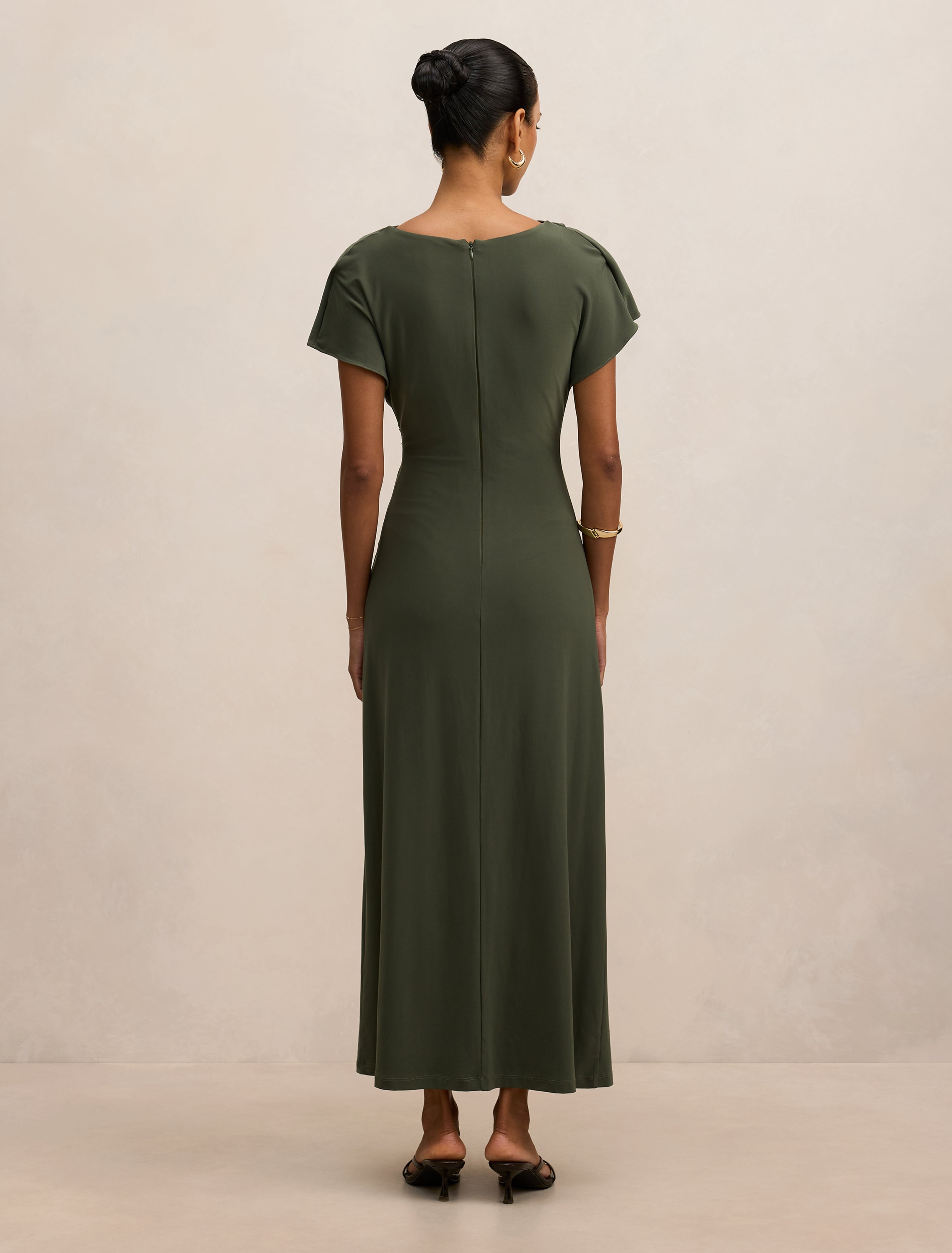 Tahnee Petite Ruched Waist Midi Dress