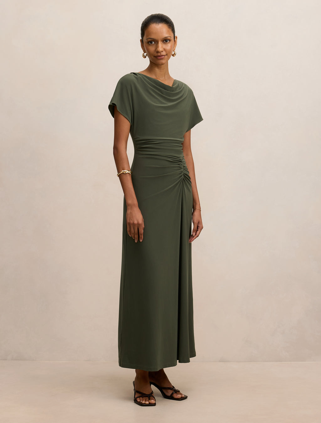 Tahnee Petite Ruched Waist Midi Dress