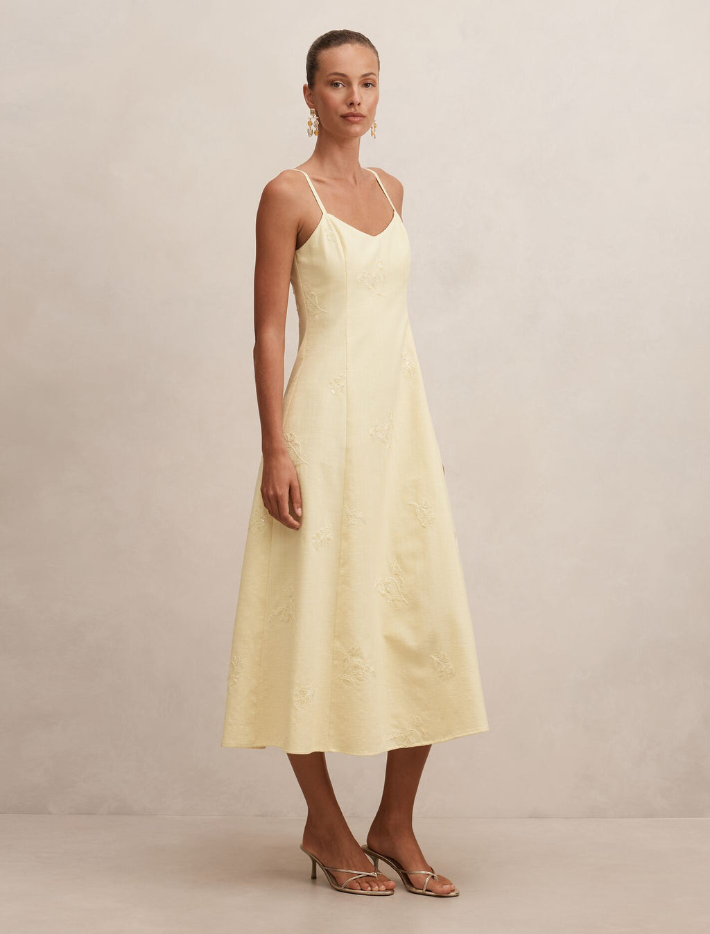 Tiffany Embroidery Sequin Midi Dress