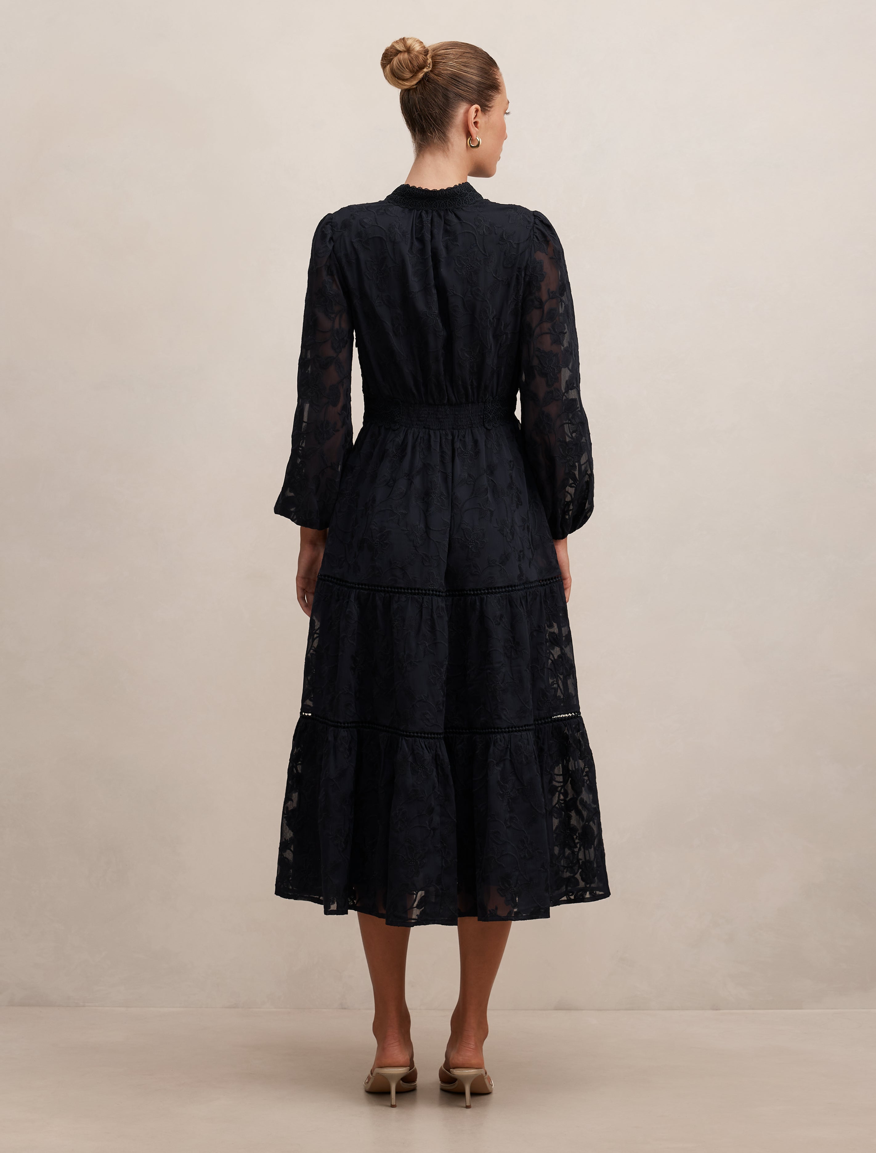 Nala Embroidered Midi Dress