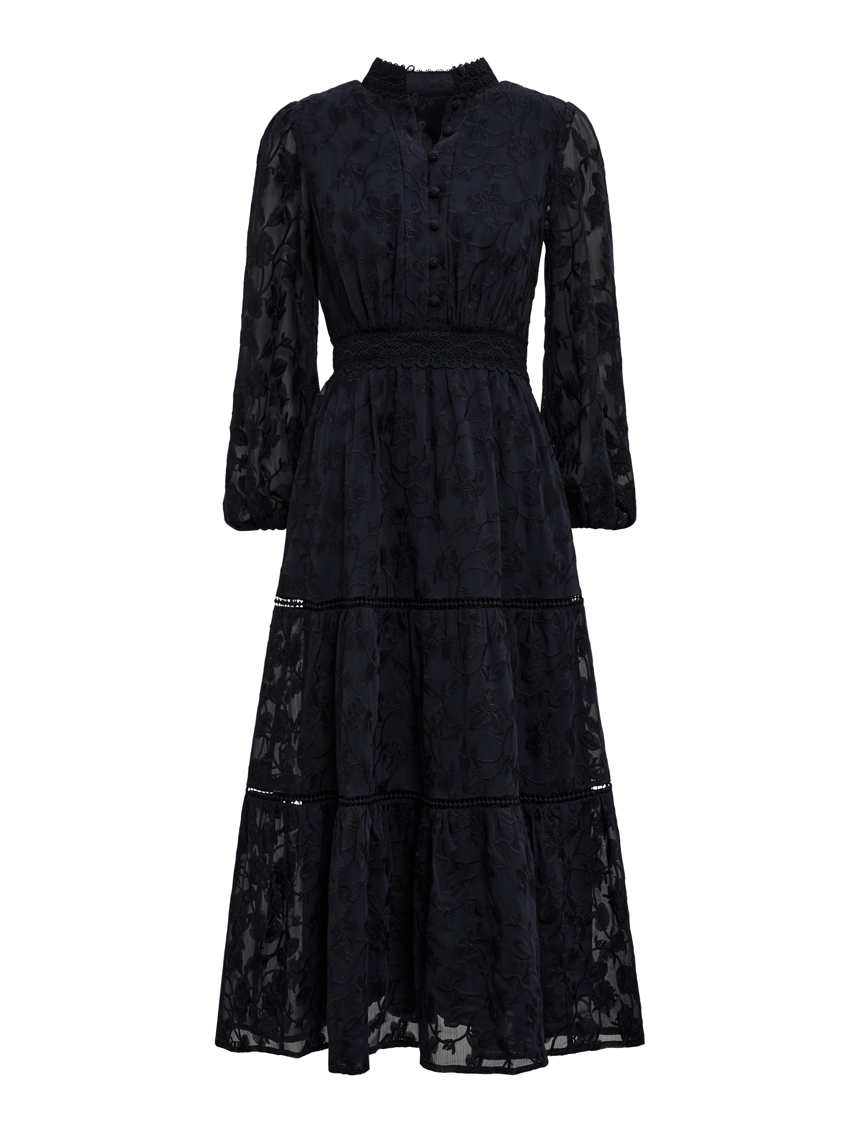 Nala Embroidered Midi Dress