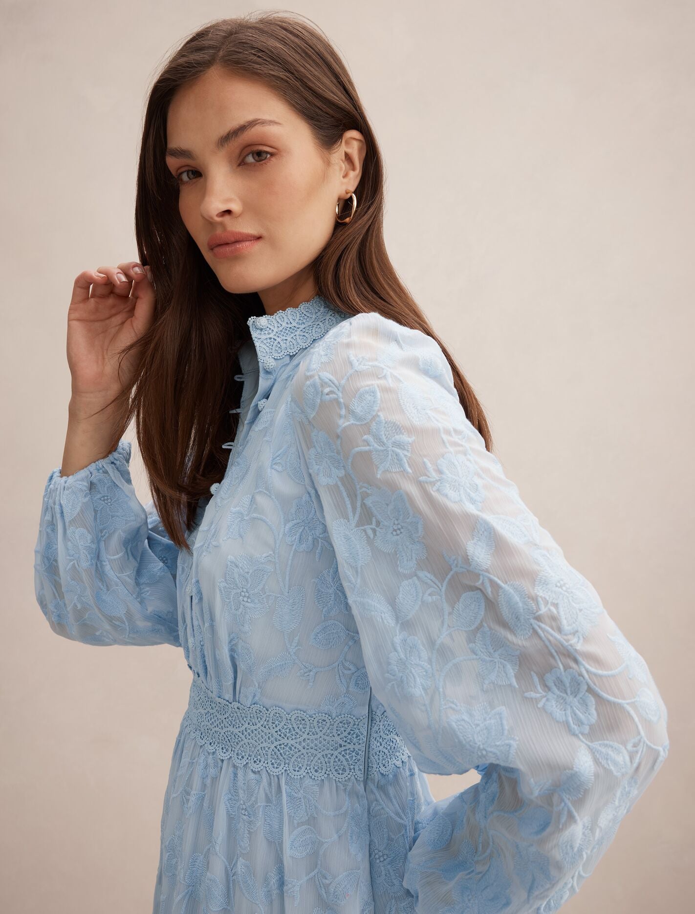 Nala Embroidered Midi Dress