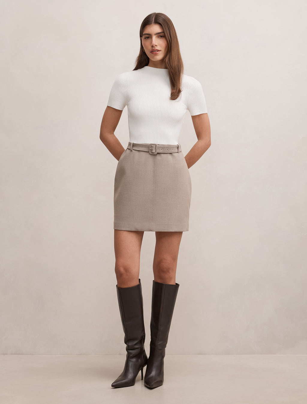 Maya Woven Mixed Mini Dress