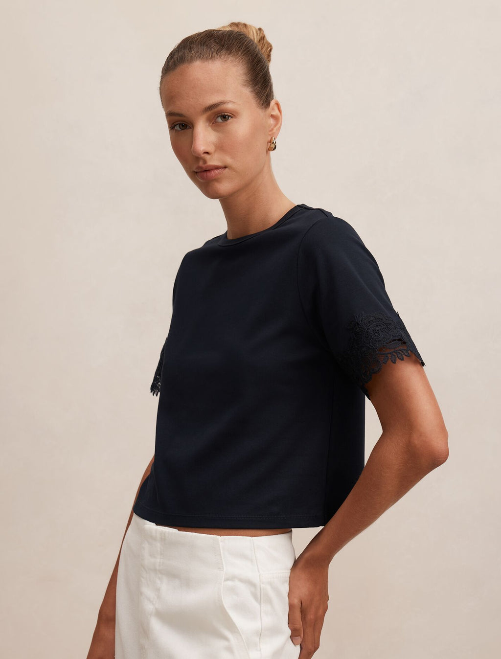 Rosemary Lace Trim Tee